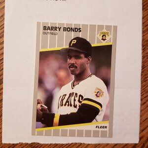 1989 Fleer Corp BARRY BONDS Pittsburgh Pirates Baseball Card No. 202